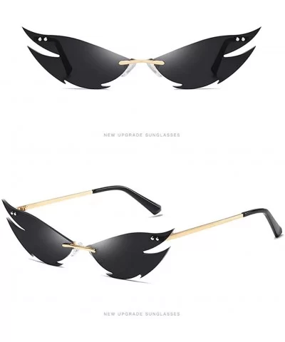 Fashion Irregular Man Women Cat Eye Sunglasses Glasses Shades Vintage Retro - Gold - CX190G6IHRI $6.37 Cat Eye