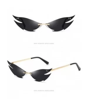 Fashion Irregular Man Women Cat Eye Sunglasses Glasses Shades Vintage Retro - Gold - CX190G6IHRI $6.37 Cat Eye