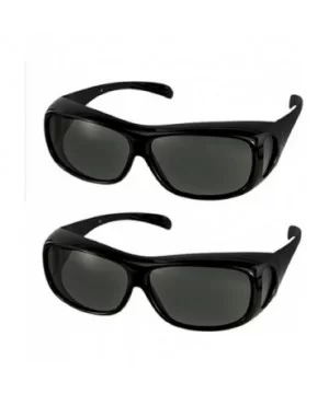 Unisex Polarized Fit Over Sunglasses Wear Over Cover Over Glasses - 2 Black - CO12IDLJDY3 $15.93 Round