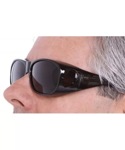 Unisex Polarized Fit Over Sunglasses Wear Over Cover Over Glasses - 2 Black - CO12IDLJDY3 $15.93 Round