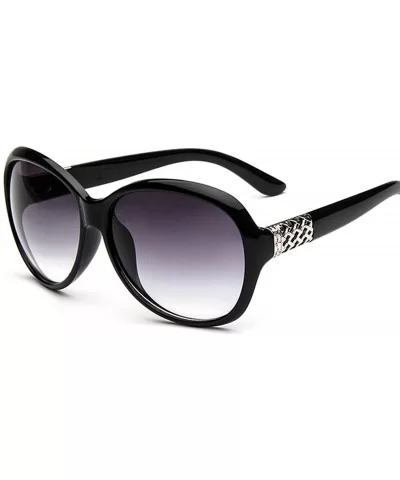 Sunglasses Women Fashion Decorative Large Frame Sun Glasses Europe And United States Retro - CP197A23LEK $11.71 Round