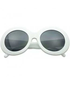 Oversized Round Supreme Women Sunglasses Thick Clout Goggle Fashion Frame - White Frame - Black - C618HA9HZWR $10.74 Aviator