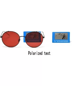 Retro Pearl Polarized Sunglasses Women Metal Round Frame party sunglasses Female Sunshade glasses UV - Grey - CV18Z42X7WS $8....